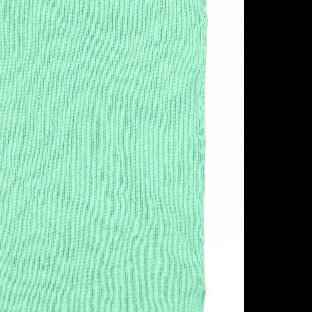 Marks and Spencer Womens Green Viscose A-Line Skirt Size M - Side split detail