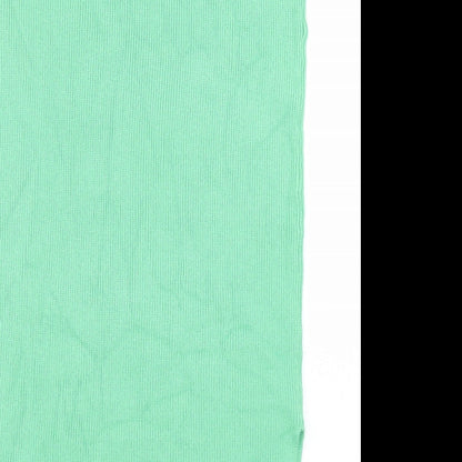 Marks and Spencer Womens Green Viscose A-Line Skirt Size M - Side split detail