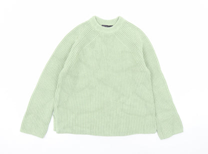Marks and Spencer Womens Green Round Neck Acetate Pullover Jumper Size S