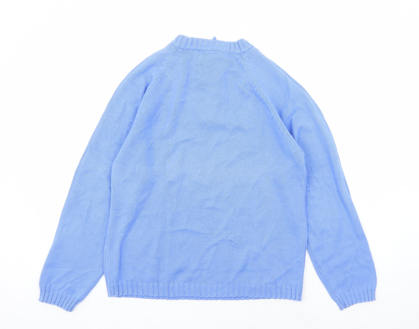 Target Dry Womens Blue Round Neck Cotton Henley Jumper Size 12