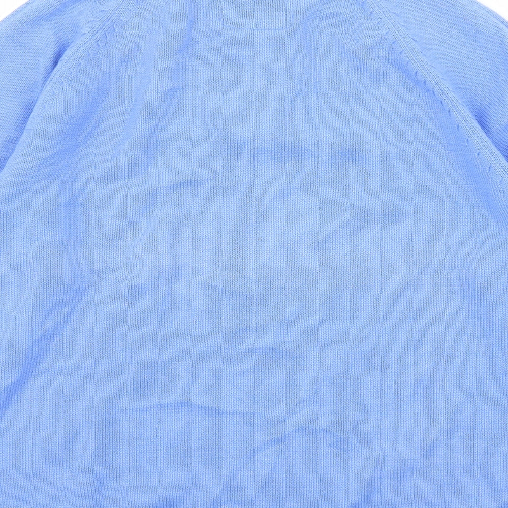 Target Dry Womens Blue Round Neck Cotton Henley Jumper Size 12