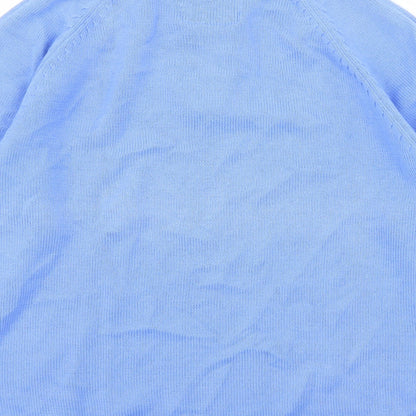 Target Dry Womens Blue Round Neck Cotton Henley Jumper Size 12