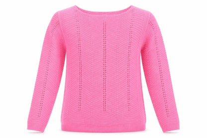 EWM Womens Pink Boat Neck Acrylic Pullover Jumper Size 10 - Size 10-12
