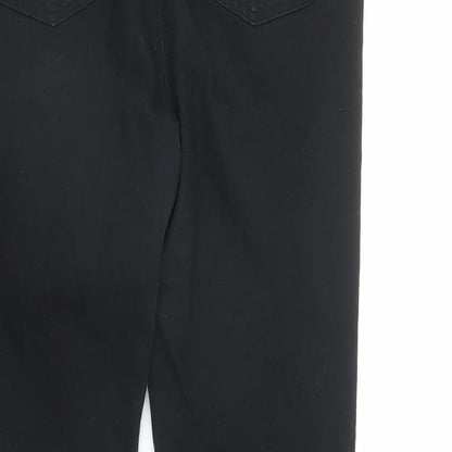 Matalan Womens Black Cotton Skinny Jeans Size 12 L28 in Regular Zip