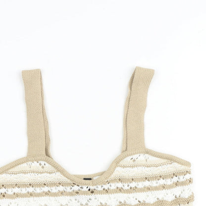 Womens UK Size S H&M Beige Cropped Tank