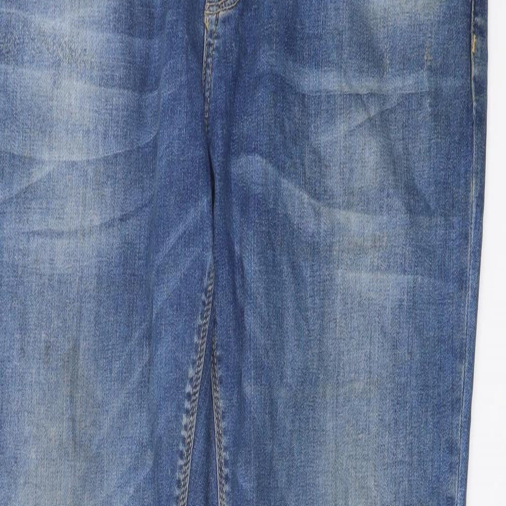 Devred Mens Blue Cotton Straight Jeans Size 36 in L33 in Slim Button