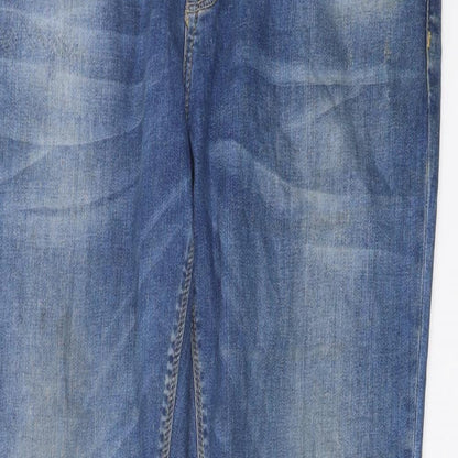 Devred Mens Blue Cotton Straight Jeans Size 36 in L33 in Slim Button