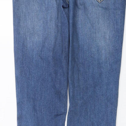Devred Mens Blue Cotton Straight Jeans Size 36 in L33 in Slim Button