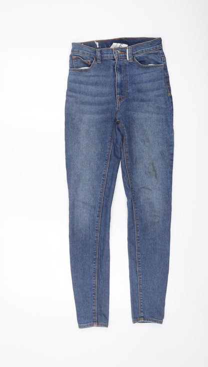 COLLUSION Womens Blue Cotton Skinny Jeans Size 26 in L28 in Regular Button