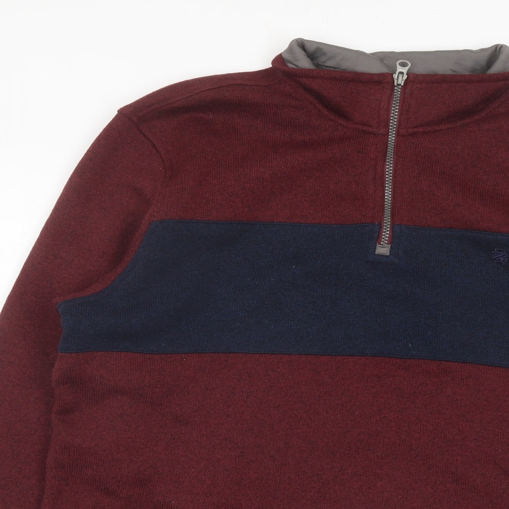 Mens UK Size L IZOD Red Pullover Sweatshirt