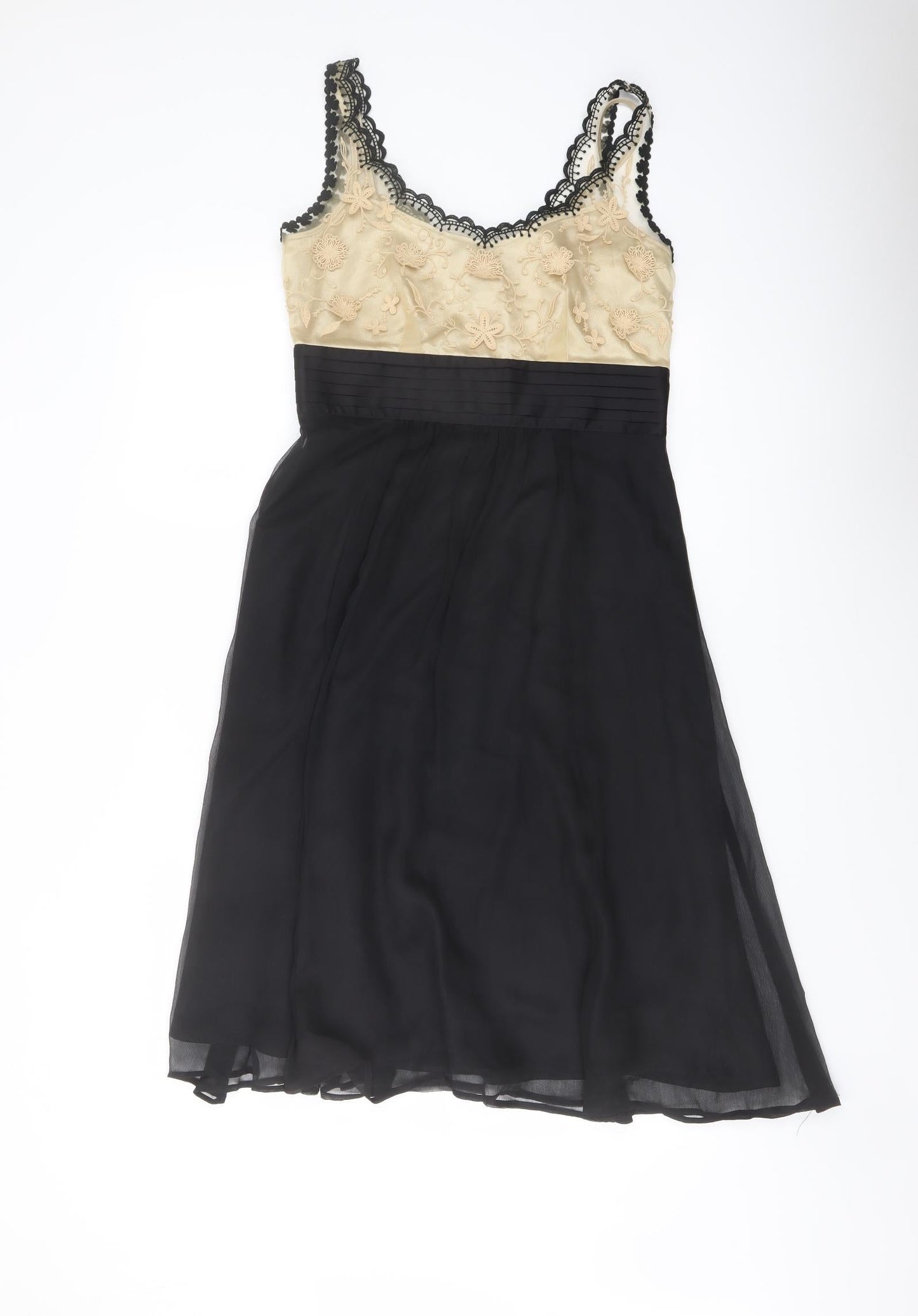 NEXT Womens Black Polyester A-Line Size 8 V-Neck Zip