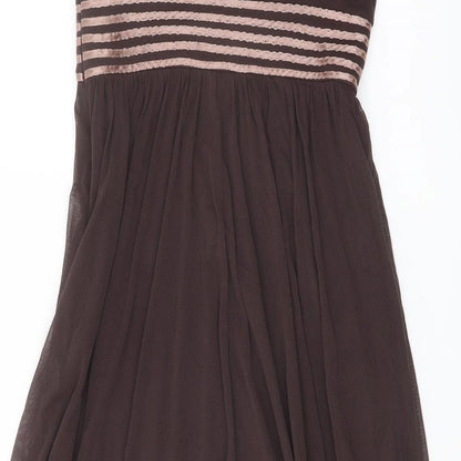 Principles Womens Brown Polyester Trapeze & Swing Size 8 Square Neck Zip