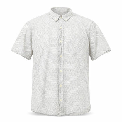 NEXT Mens White Striped Cotton Button-Up Size L Collared Button