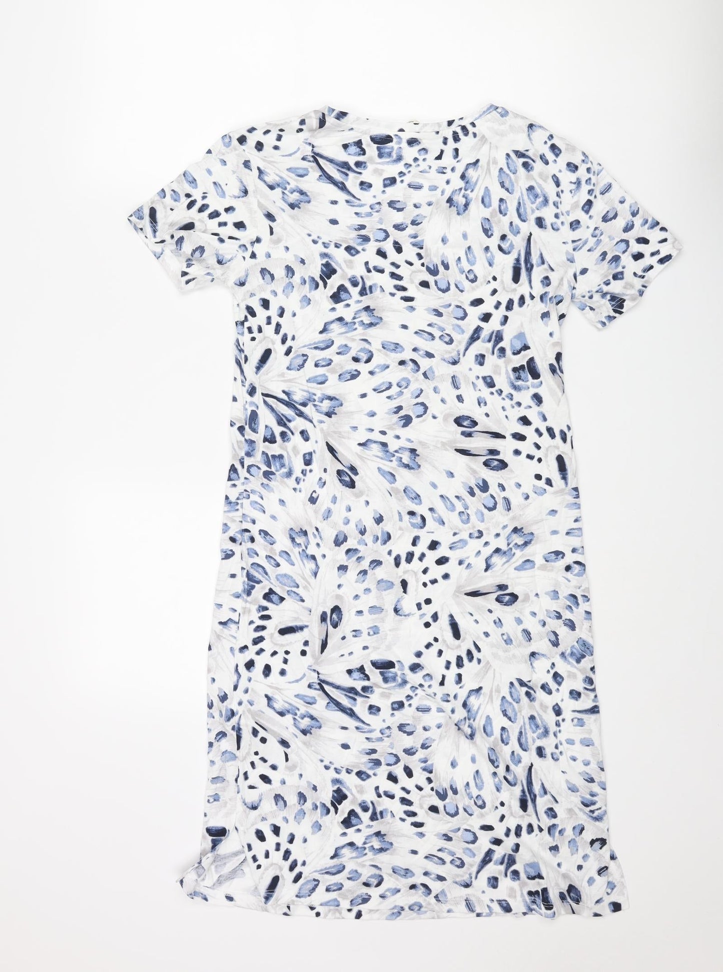 Marks and Spencer Womens Blue Geometric Cotton Top Dress Size XS