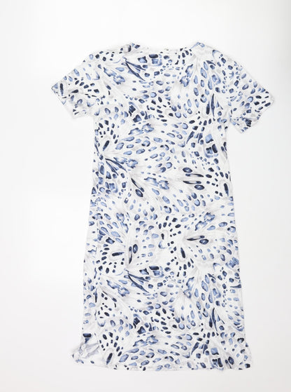 Marks and Spencer Womens Blue Geometric Cotton Top Dress Size XS