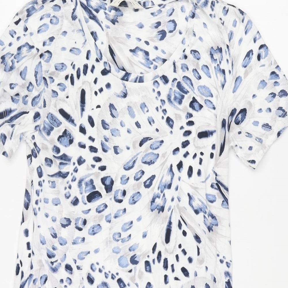 Marks and Spencer Womens Blue Geometric Cotton Top Dress Size XS
