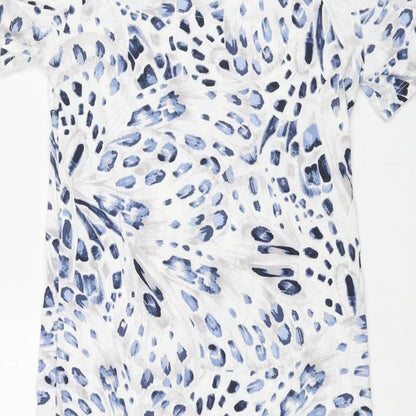 Marks and Spencer Womens Blue Geometric Cotton Top Dress Size XS