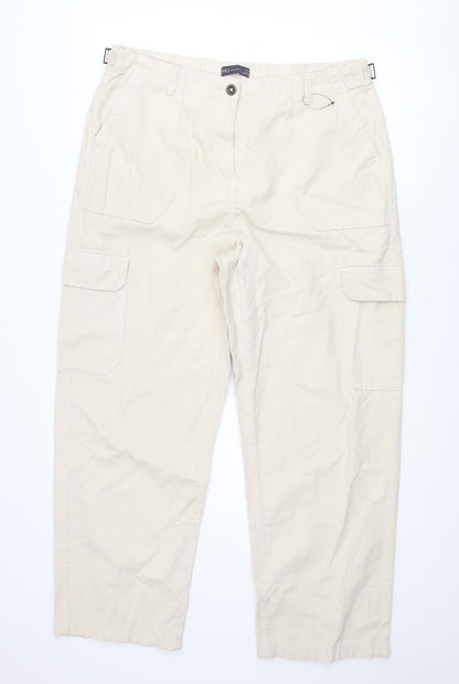 Womens UK Size 18 Marks and Spencer Regular Fit Cargo Beige Trousers
