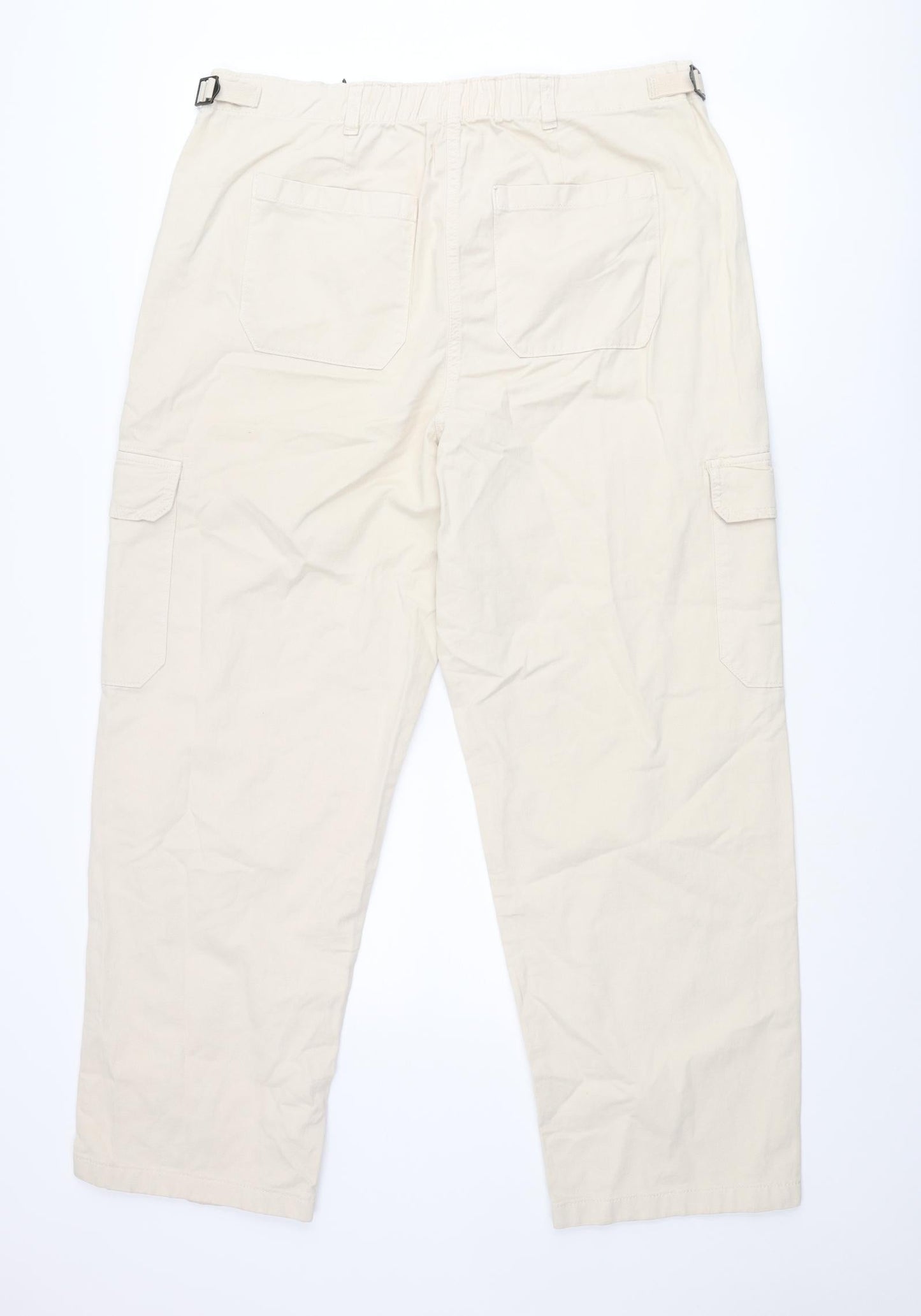 Womens UK Size 18 Marks and Spencer Regular Fit Cargo Beige Trousers