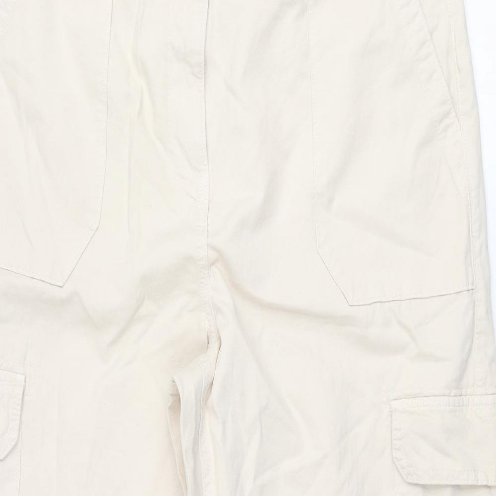 Womens UK Size 18 Marks and Spencer Regular Fit Cargo Beige Trousers