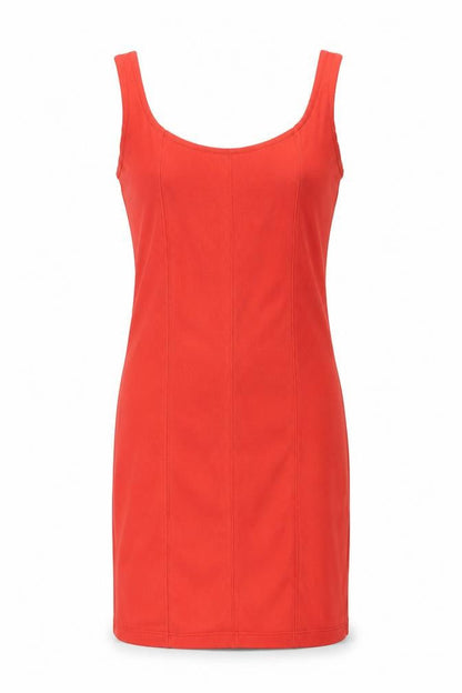 Stradivarius Womens Red Polyester Tank Dress Size S Scoop Neck Pullover