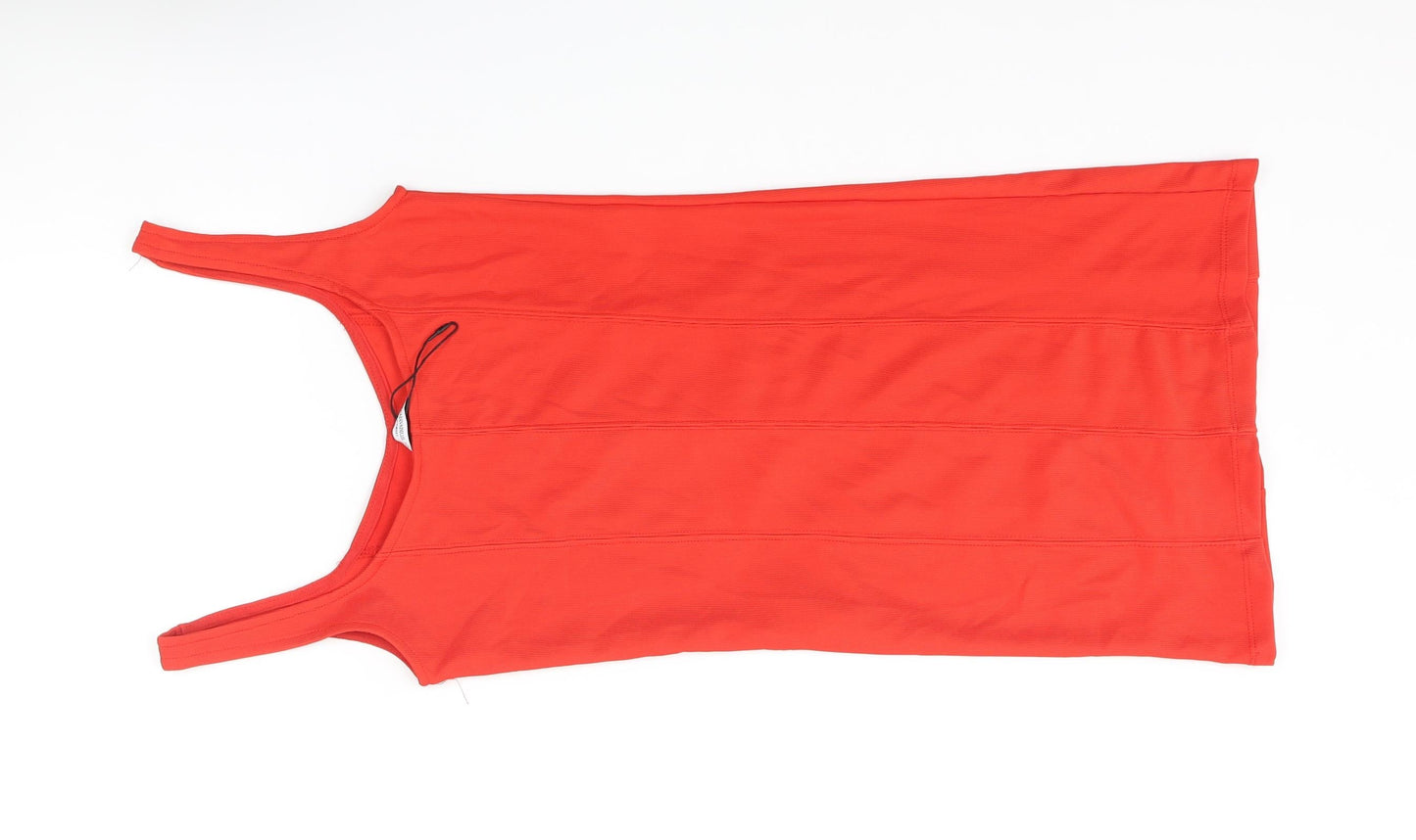 Stradivarius Womens Red Polyester Tank Dress Size S Scoop Neck Pullover