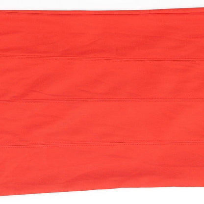 Stradivarius Womens Red Polyester Tank Dress Size S Scoop Neck Pullover