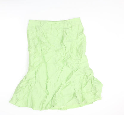 Gerry Weber Womens Green Acetate Trumpet Skirt Size 12 Zip