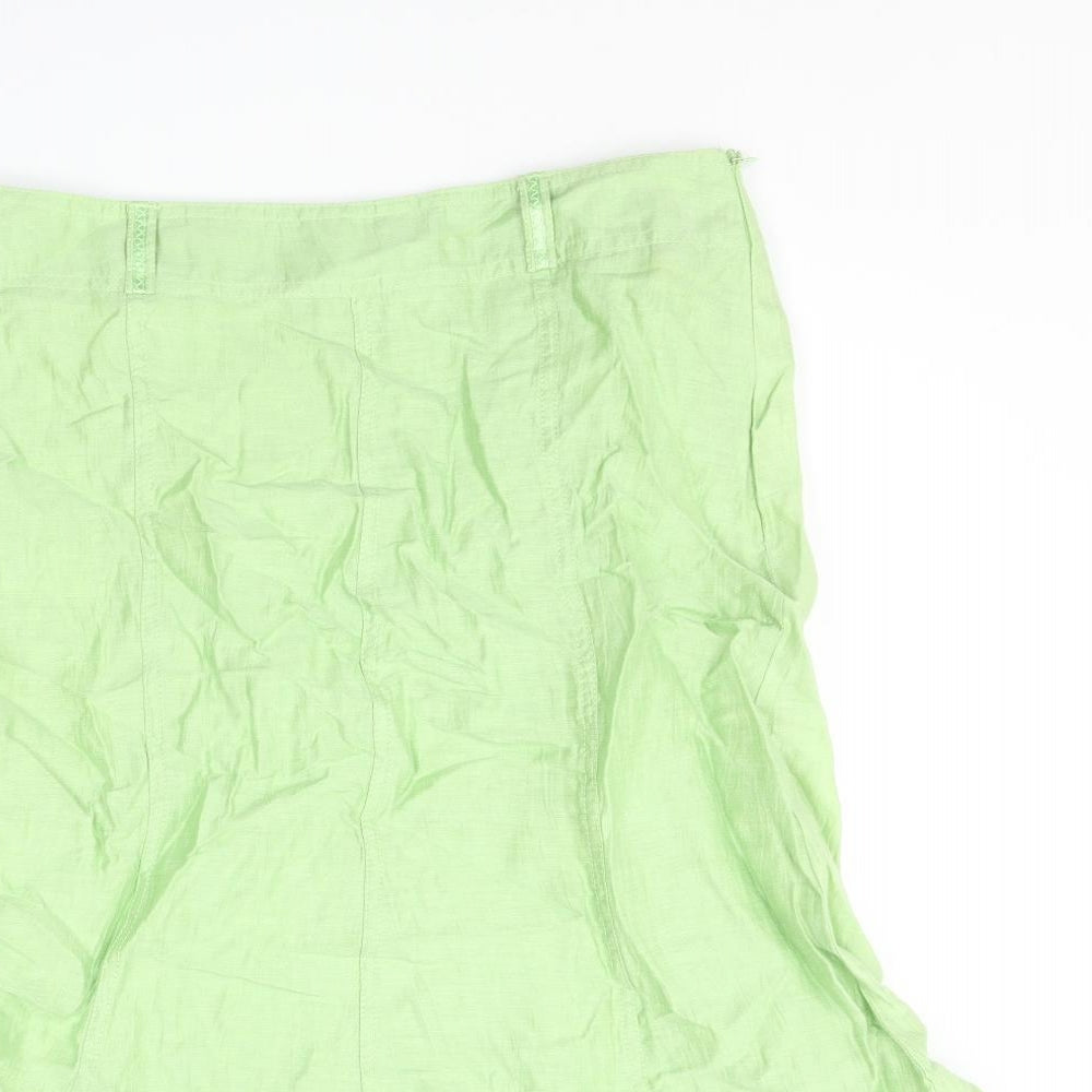 Gerry Weber Womens Green Acetate Trumpet Skirt Size 12 Zip