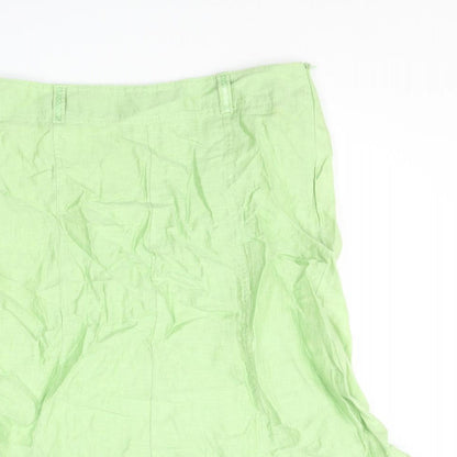 Gerry Weber Womens Green Acetate Trumpet Skirt Size 12 Zip
