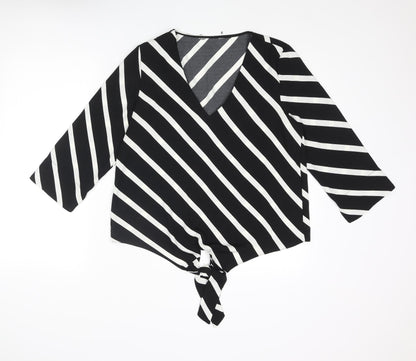Womens UK Size 12 Dorothy Perkins Black Basic Blouse