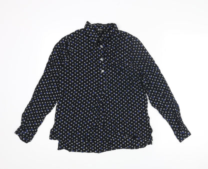 Womens UK Size 10 NEXT Black Basic Button-Up