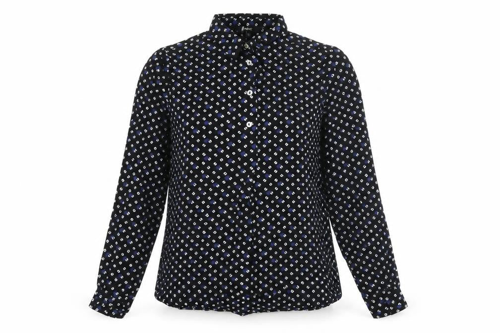 Womens UK Size 10 NEXT Black Basic Button-Up
