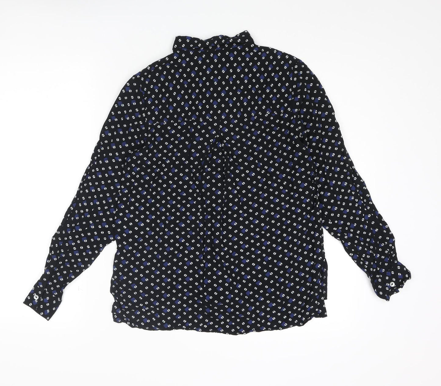 Womens UK Size 10 NEXT Black Basic Button-Up