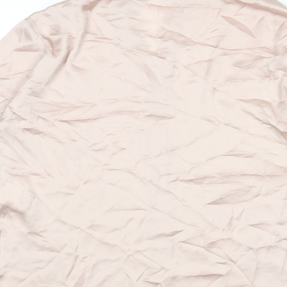 Womens UK Size M Zara Pink Basic Button-Up