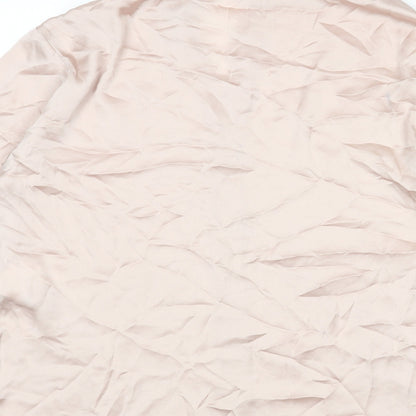 Womens UK Size M Zara Pink Basic Button-Up