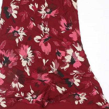 Minuet Womens Red Floral Polyester Trumpet Skirt Size 26 in