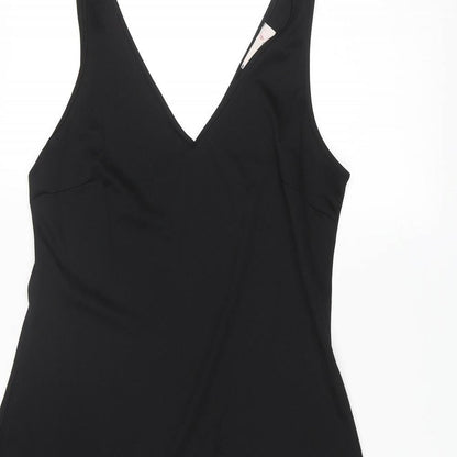 Per Una Womens Black Polyester A-Line Size 12 V-Neck Pullover