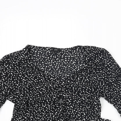 Womens UK Size 8 River Island Black Cropped Blouse