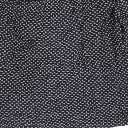 Hartford Womens Blue Geometric Viscose Basic Blouse Size 12 Boat Neck