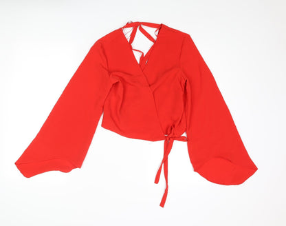 Womens UK Size 8 River Island Red Basic Blouse