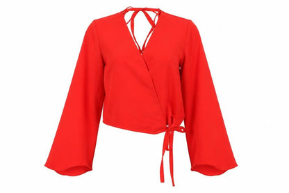 Womens UK Size 8 River Island Red Basic Blouse