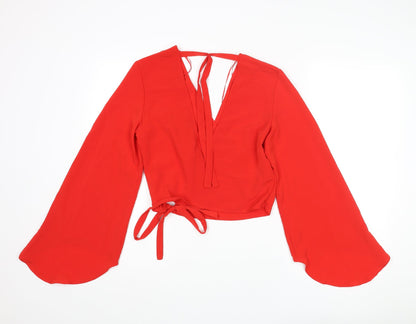 Womens UK Size 8 River Island Red Basic Blouse