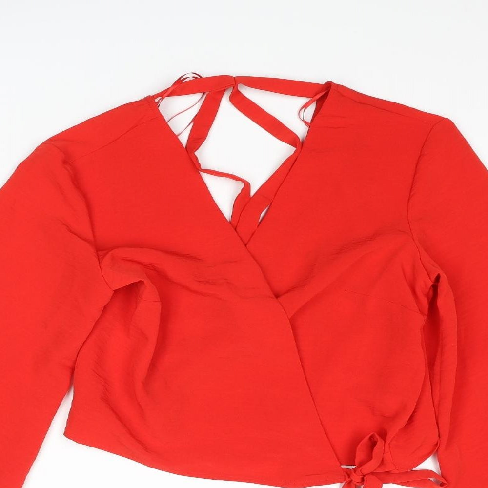 Womens UK Size 8 River Island Red Basic Blouse