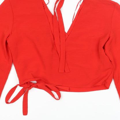 Womens UK Size 8 River Island Red Basic Blouse