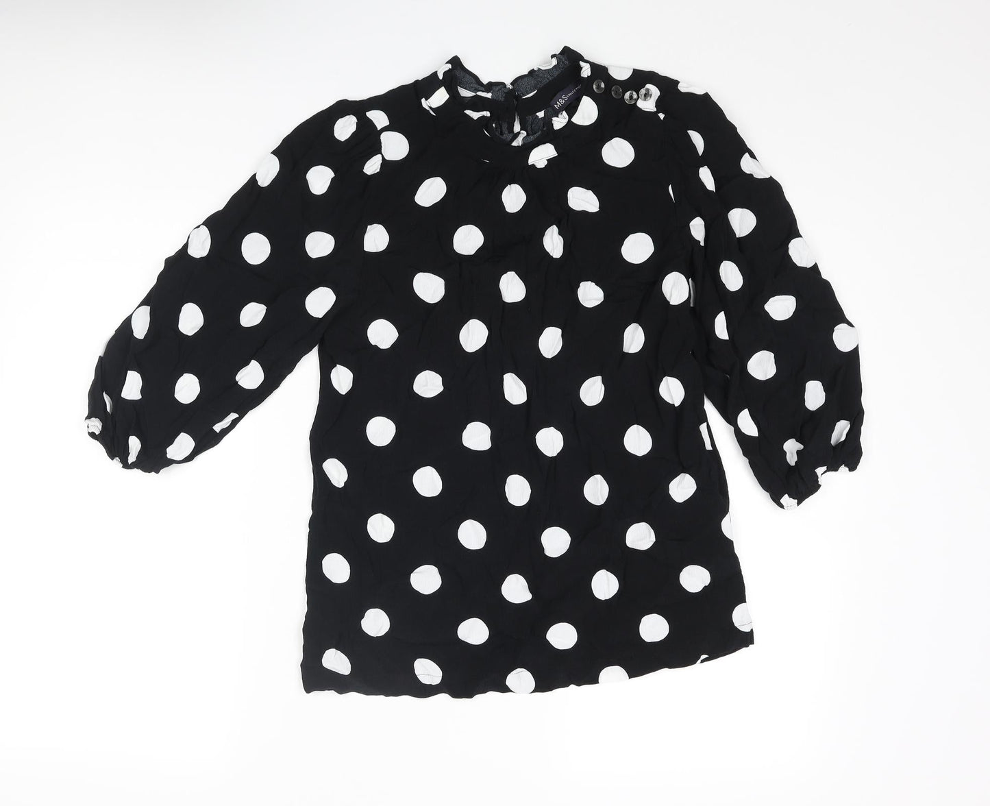 Womens UK Size 8 Marks and Spencer Black Basic Blouse