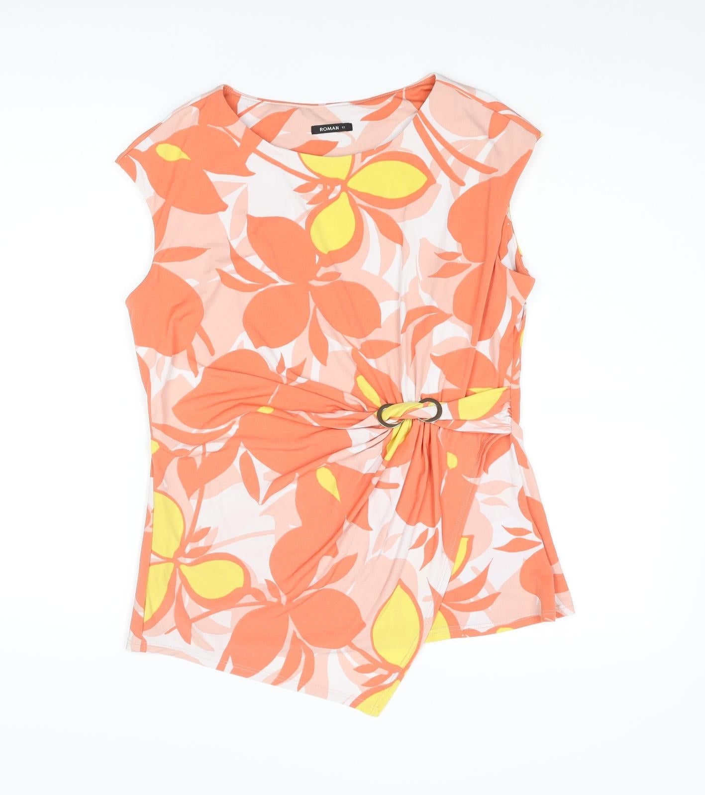 Womens UK Size 12 Roman Orange Camisole Blouse