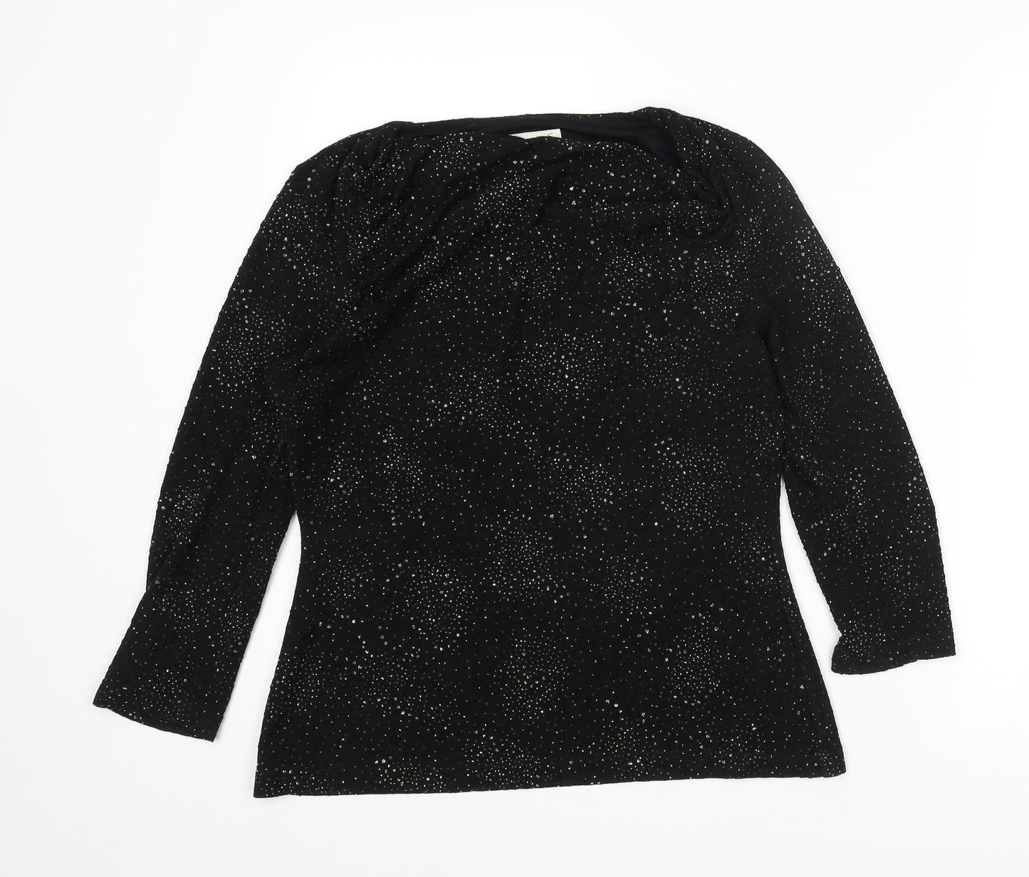 Womens UK Size 12 Damsel in a Dress Black Basic Blouse