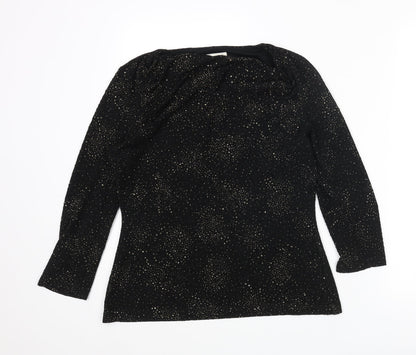 Womens UK Size 12 Damsel in a Dress Black Basic Blouse