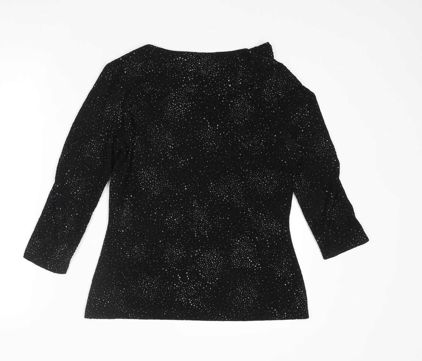 Womens UK Size 12 Damsel in a Dress Black Basic Blouse